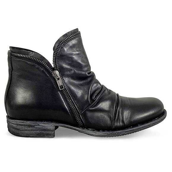 Miz Mooz Luna Ankle Bootie Womens 8 Midnight Blue Leather Zipper Accents $175 - Picture 3 of 13